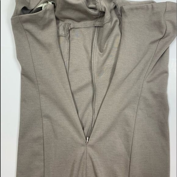 ASOS One Long Sleeve Bodycon Cutout Beige Mini Dress Mobwife Party Size 6 - Picture 6 of 16